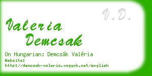 valeria demcsak business card