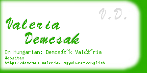 valeria demcsak business card